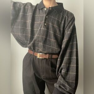 Vintage grandpa collared henley